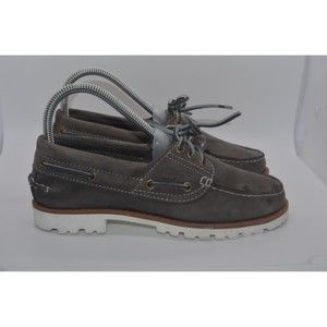 Timberland Women's Noreen Lite Handsewn Boat Shoe Medium Grey Nubuck Sz 6